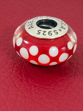 Pandora Minnie's Signature Look Murano Glass Charm S925 ALE with box